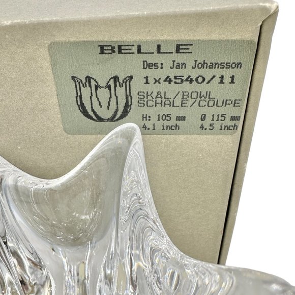 Orrefors Sweden Belle Tulip Bowl 4540/11 Lead Crystal 4x4.5in Original Box - Picture 3 of 10